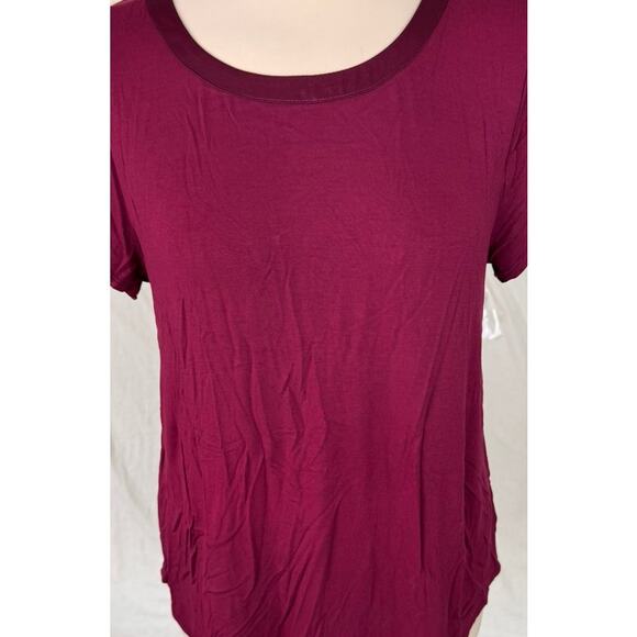 Alfani Large NEW NWT Malbec Purple Red Short Sleeve Top TShirt - Picture 2 of 9